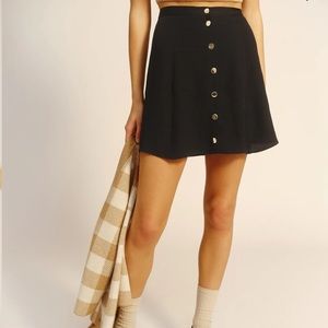 Reformation || Vicente Skirt || Black || 0 || NWT ||